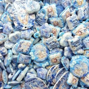Acrylic beads – Skull Panda in Blue for beadable pens, keychains, phone chains