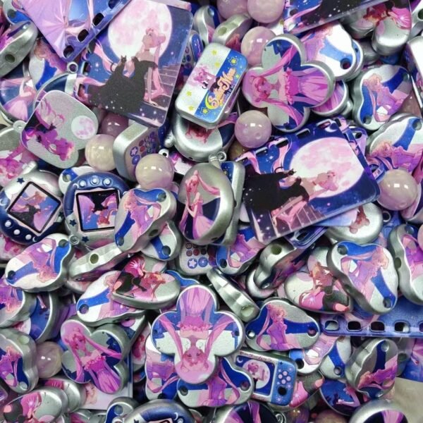 Acrylic beads – Sailor Moon in Blue & Purple for beadable pens, keychains, phone chains