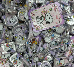 Acrylic beads – Snoopy in Silver for beadable pens, keychains, phone chains