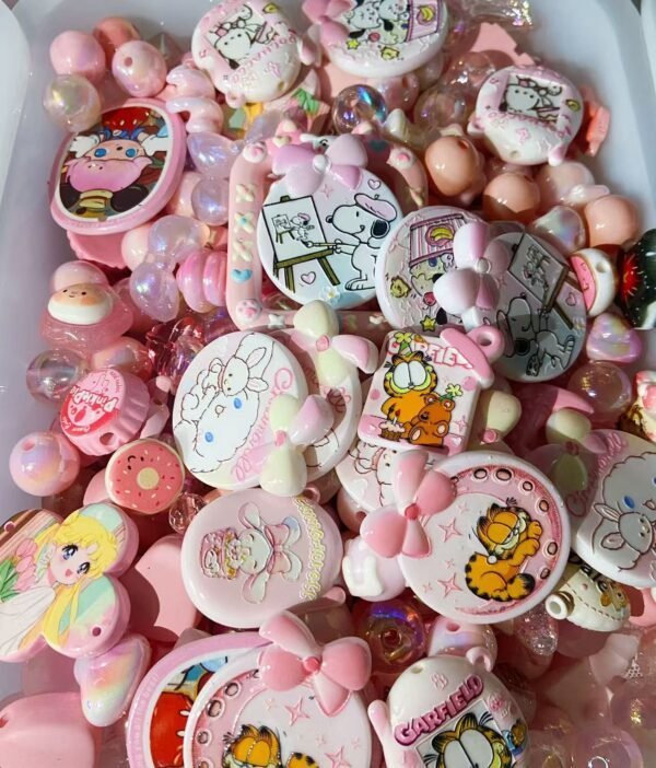 Pink Cartoon Mixed Beads