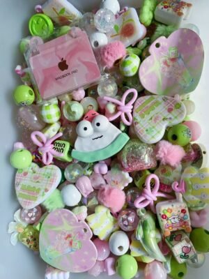 Pink & Green Mixed Beads