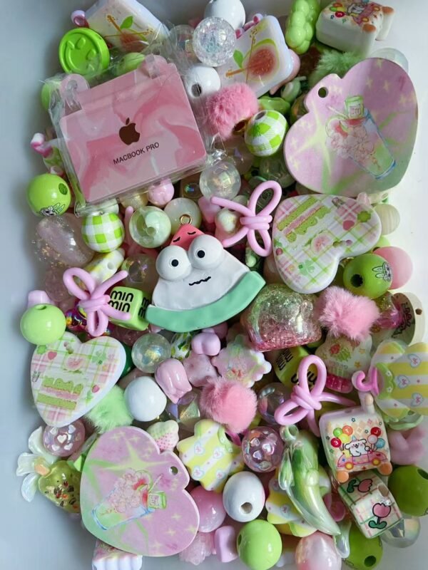 Pink & Green Mixed Beads