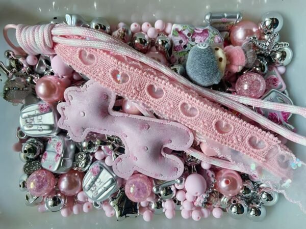 Mixed pink and silver beads