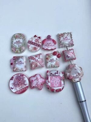Designer Beads Pink H for DIY Pens and Keychain
