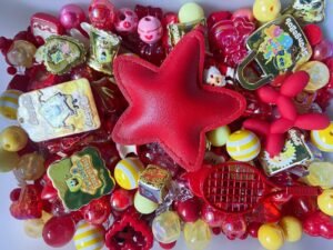 526656382645570056 Red and yellow mixed beads