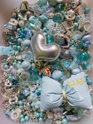 Blue and silver mixed beads