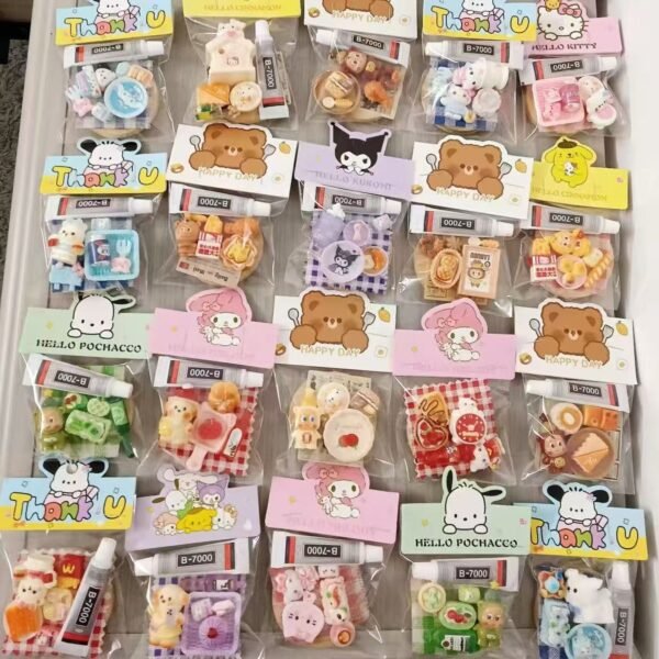 Cute Fridge Magnet Craft Kit Lucky Game—— 3D Mini Foods & Animals, Includes Glue & Magnets! 🧲🍰