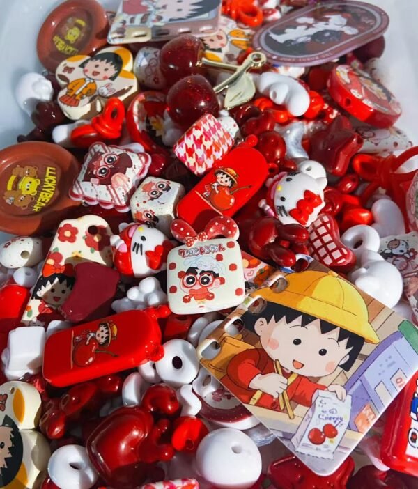 Red Maruko Mixed Beads