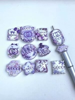 Designer Beads Purple GG for DIY Pens and Keychain