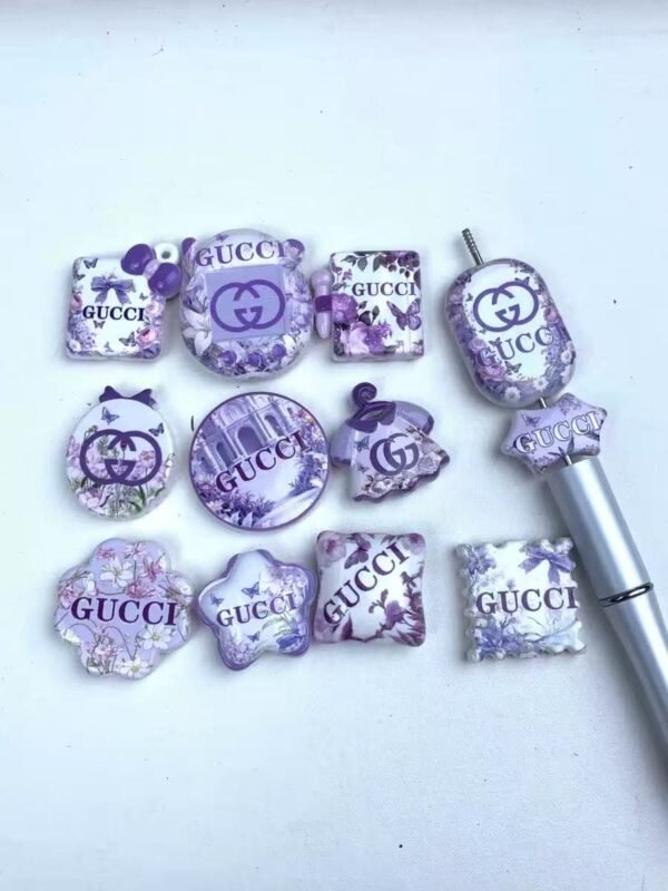 Designer Beads Purple GG for DIY Pens and Keychain