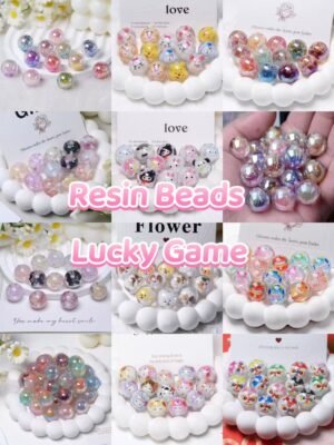 106417497856558876 New!!! Resin Beads Lucky Game (Cartoon, Flower, Glitter...) (8mm-25mm)