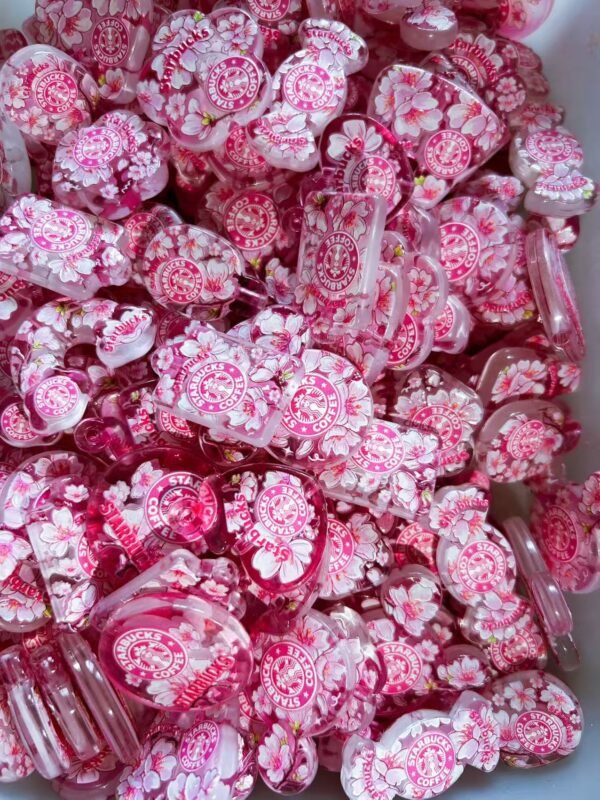 New! All Super Clear Pink Starbucks Mixed beads --- 100 ML