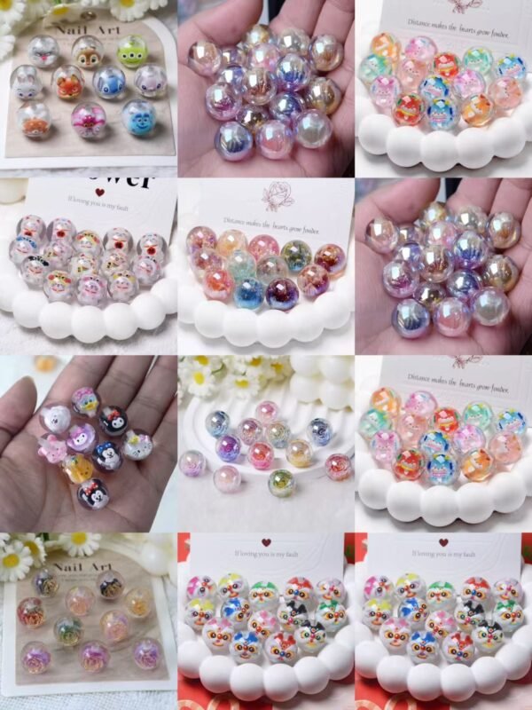 New!!! Resin Beads Lucky Game (Cartoon, Flower, Glitter...) (8mm-25mm)