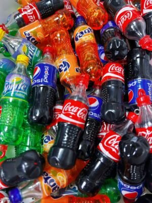 Bottle-Shaped Mini Soda Beads – Coke, Sprite, Pepsi, Fanta Mix--5 PCS