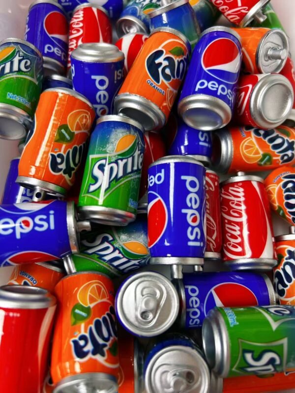 Can-Shaped Mini Soda Beads – Coke, Sprite, Pepsi, Fanta Mix---5 PCS