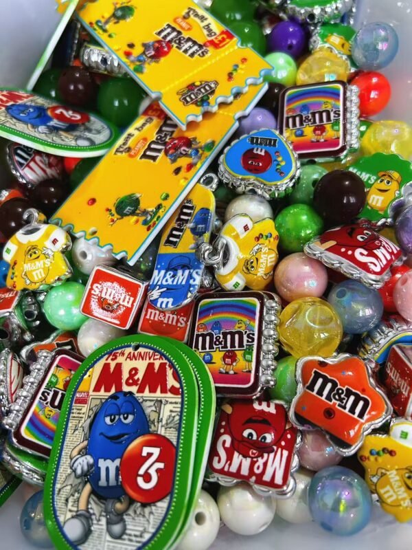 Rainbow M&M Style Mixed Beads —— Colorful Candy-Shaped Beads for DIY Crafts! 🍬✨----100ML