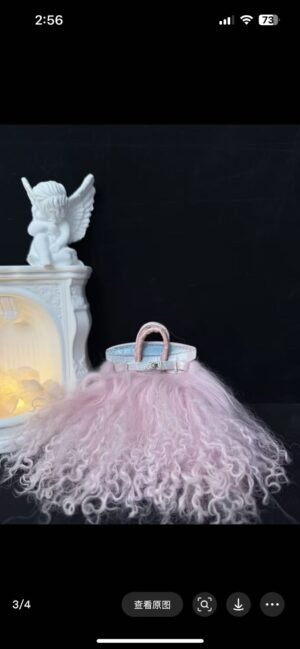 1 long hair mini bags (bigger box shipping fee )--Pink