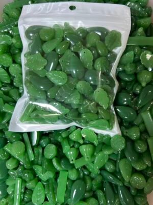 New!! Dark Green Glass Mixed Beads, like Jasper!!--1 bag (about 100 ML)