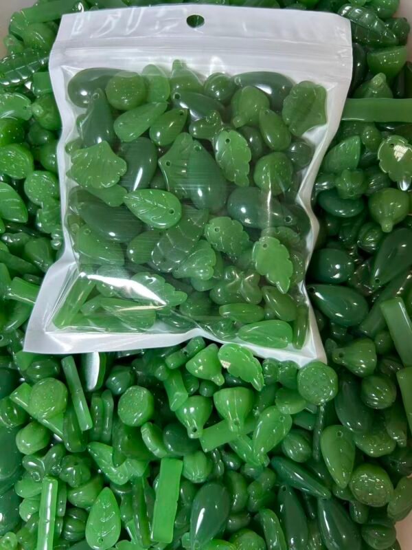 New!! Dark Green Glass Mixed Beads, like Jasper!!--1 bag (about 100 ML)