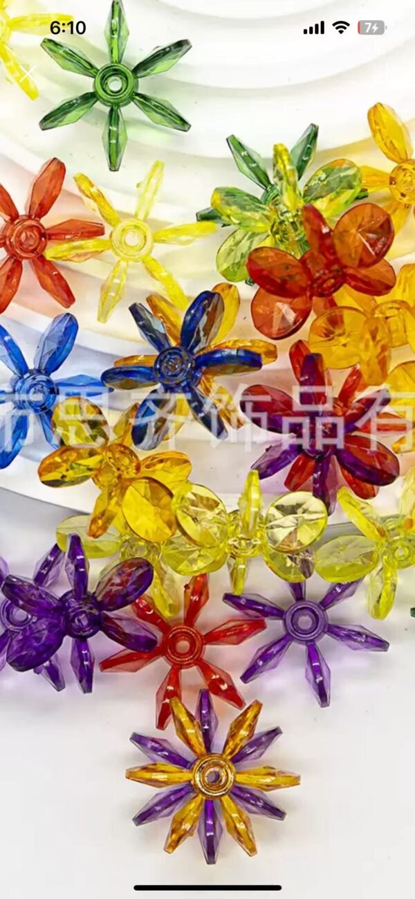 Claimed flower beads + 4 Different size beads---Jessica