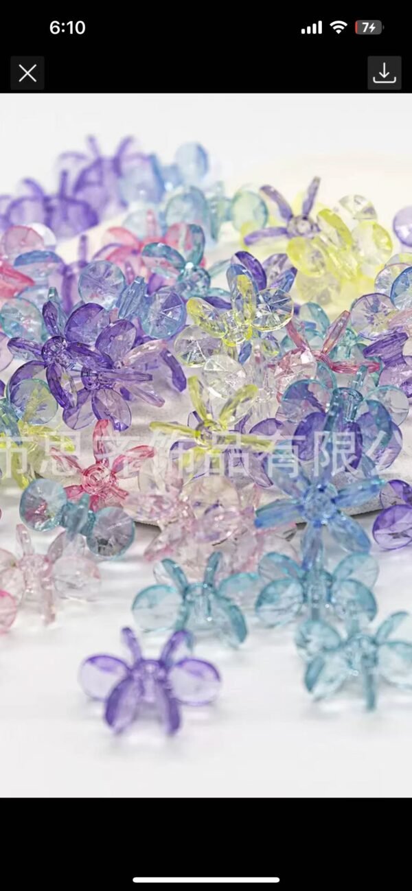 Claimed flower beads + 4 Different size beads---Jessica