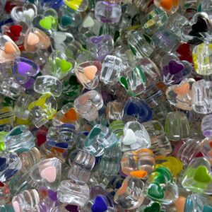 Clear Heart Beads in Assorted Colors – Great for Pen Crafting---100 ML