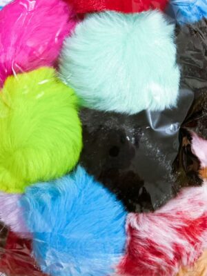 7-8cm Pom Poms, Can Be Used for DIY Keychains （About 16 colors)---10 PCS