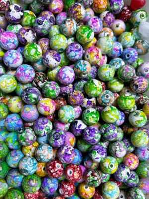 Acrylic Round Blended Multi-Color Beads---150 ML