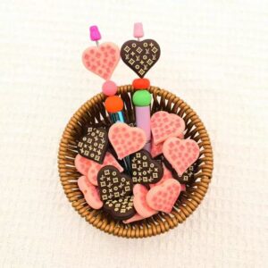 L Heart Silicon Beads, Can DIY pen—-5 PCS
