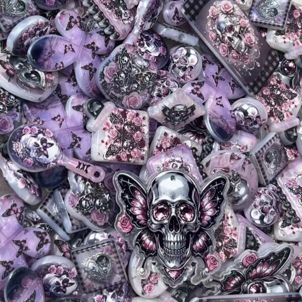 Pink Skull Mixed Beads---150 ML