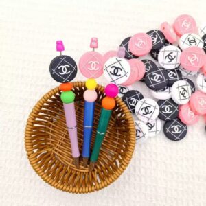 CC Round Silicon Beads, Can DIY pen—-5 PCS
