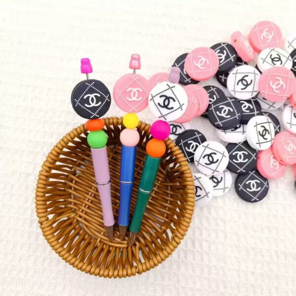 CC Round Silicon Beads, Can DIY pen—-5 PCS