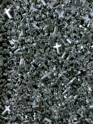 Acrylic Cross Beads---Silver Color ( can works pens)---150 ML