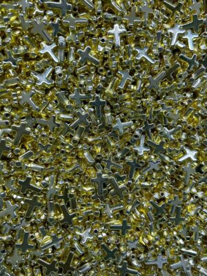 Acrylic Cross Beads---Gold Color ( can works pens)---150 ML