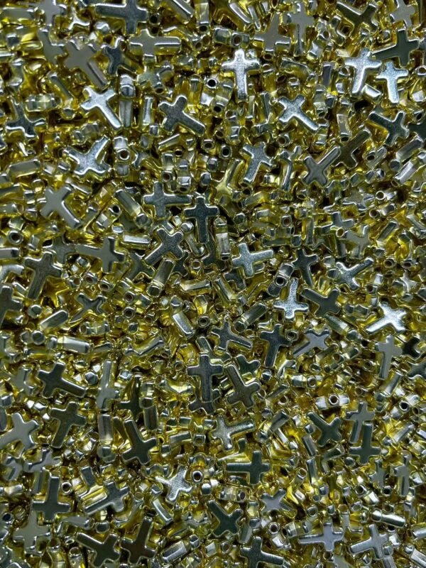 Acrylic Cross Beads---Gold Color ( can works pens)---150 ML